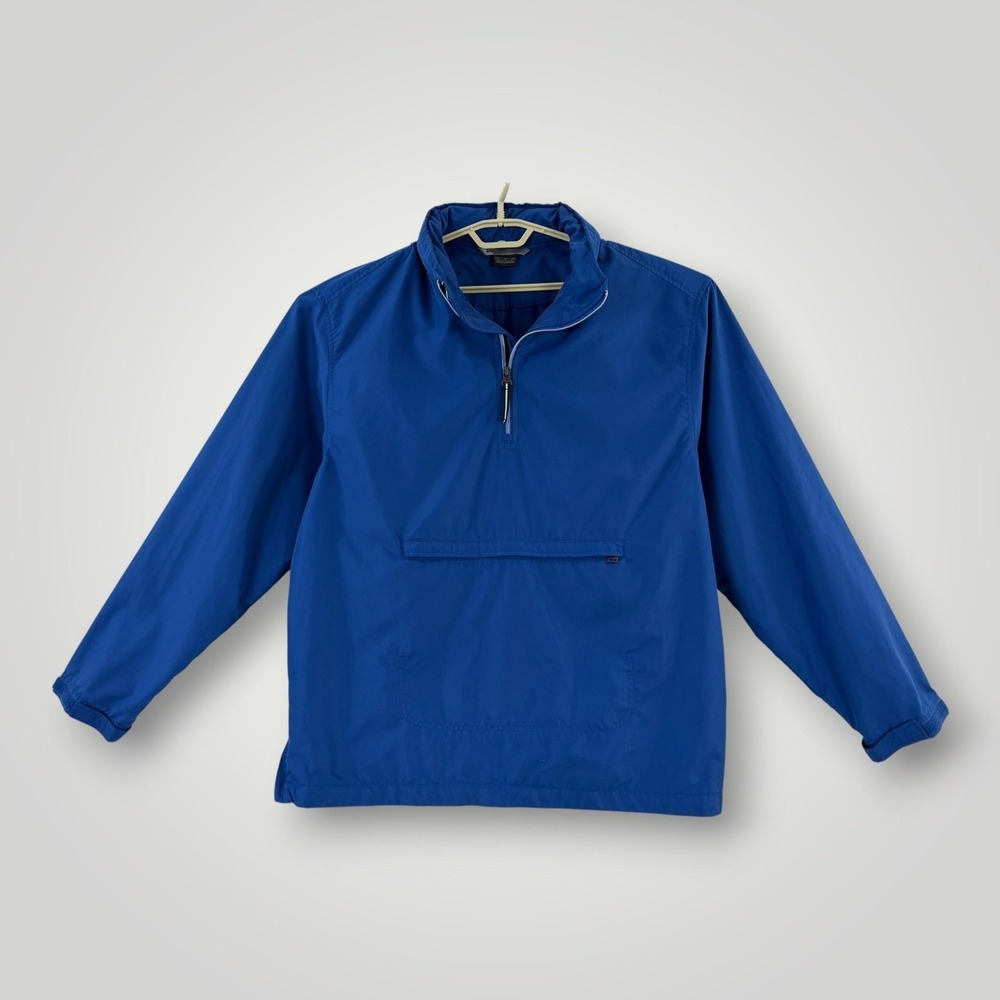 Nike Jacket Mens XL Blue 1/4 Zip Hooded Pullover Windbreaker Pockets